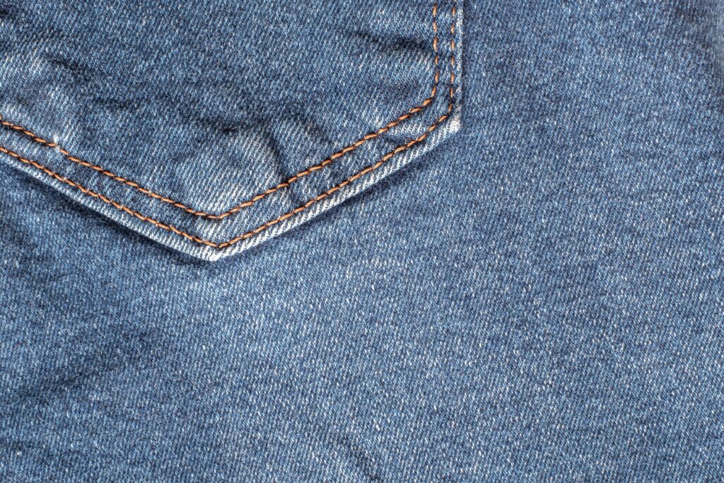 Close up shot of denim jeans.